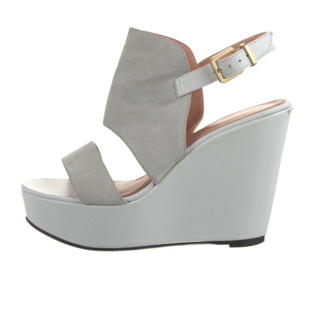 NWT Robert Clergerie Suede Cutout Wedges